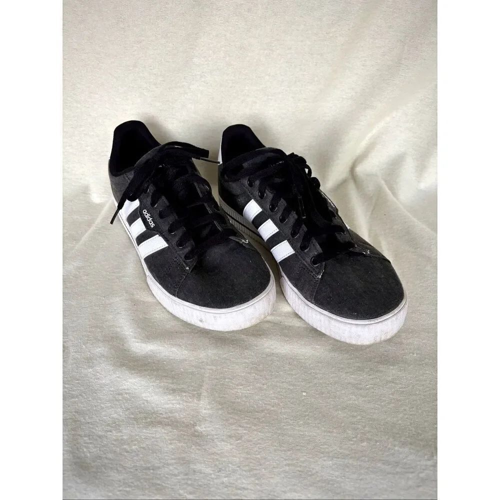 Adidas Daily 3.0 Black White Stripe Sneakers Mens 8 Lace Up Casual Shoes